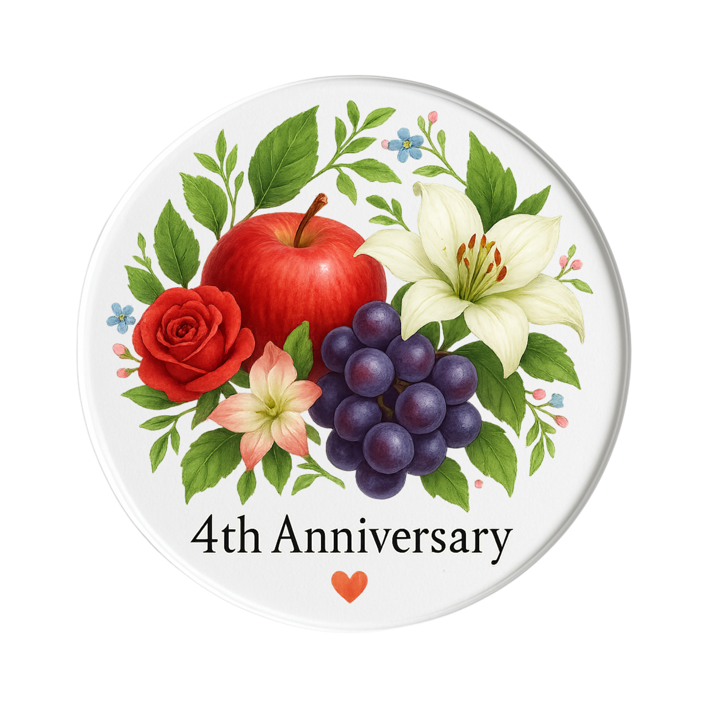 4th Wedding Anniversary, Fruit & Flowers